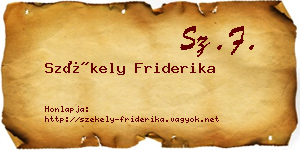 Székely Friderika névjegykártya