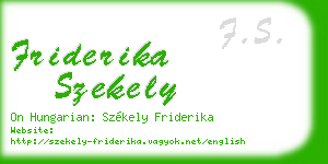 friderika szekely business card